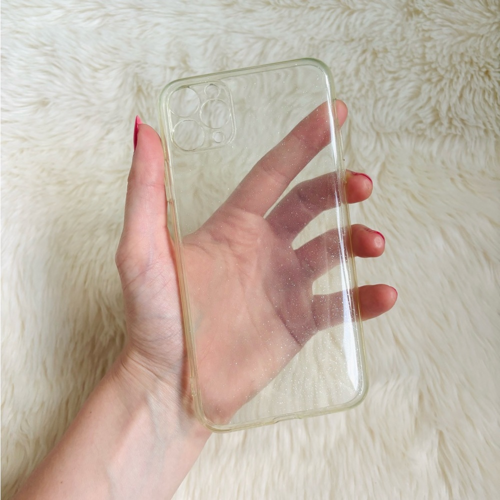 iphone 11 pro max clear glitter phone case